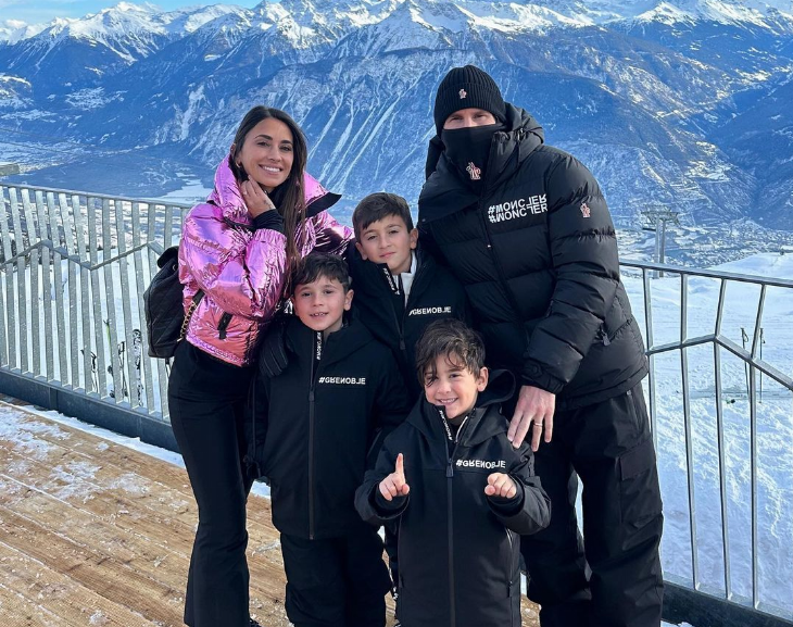 Lionel Messi de mini vacaciones en Los Alpes