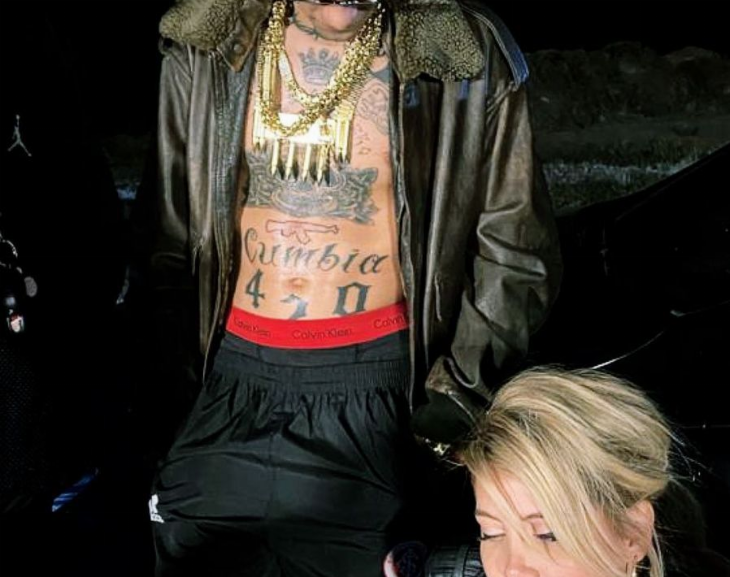 Wanda Nara y L-Gante a los besos en Tequila