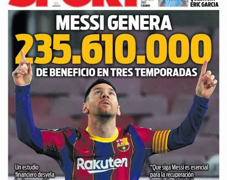 Dan cuenta de la sideral crifra que Messi le genera al Barcelona