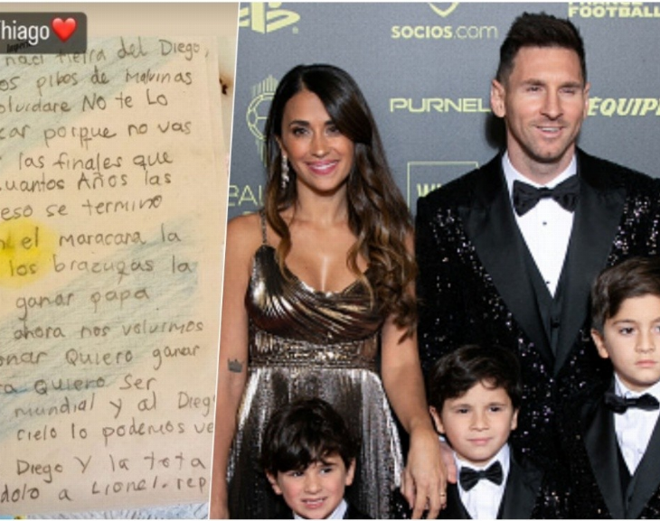 Thiago Messi le escribió una carta a la selección argentina y emocionó a su mamá
