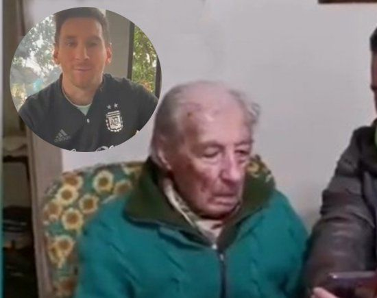 Messi sorprendió e hizo feliz a un abuelo de 100 años 