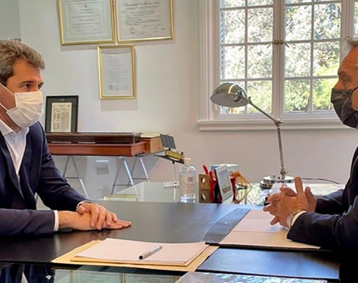 El presidente se reunió con Uñac en Olivos
