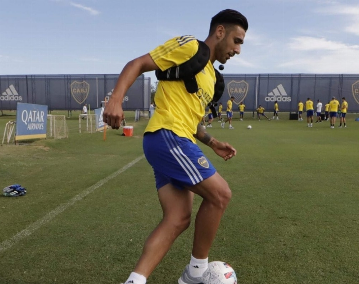 El "Toto" Salvio se presentó al entrenamiento de Boca luego de ser denunciado