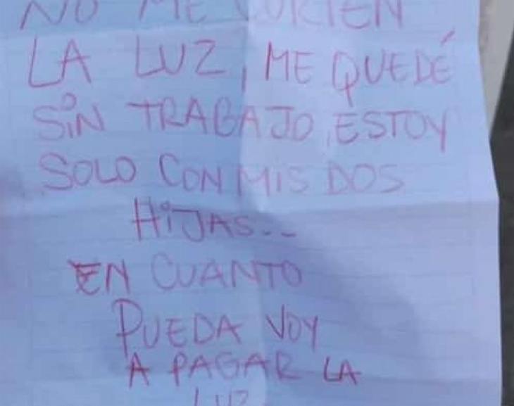 "Por favor, no me corten la luz": encontró ese mensaje en un medidor y se conmovió