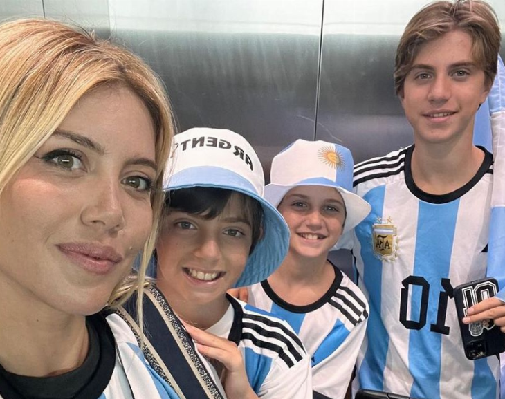 Wanda Nara ya está en Qatar junto a sus hijos para ver la final Argentina-Francia