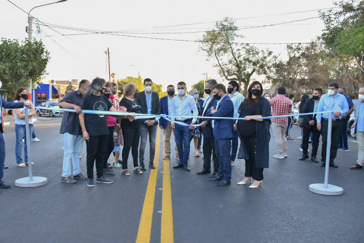 En Chimbas, la calle Tucumán ya está repavimentada e iluminada con LED