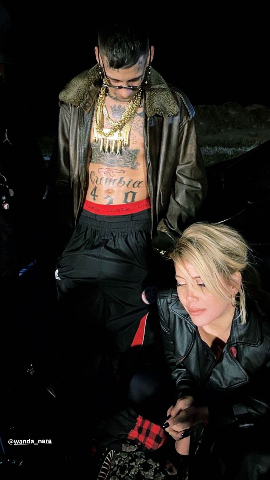 Wanda Nara y L-Gante a los besos en Tequila