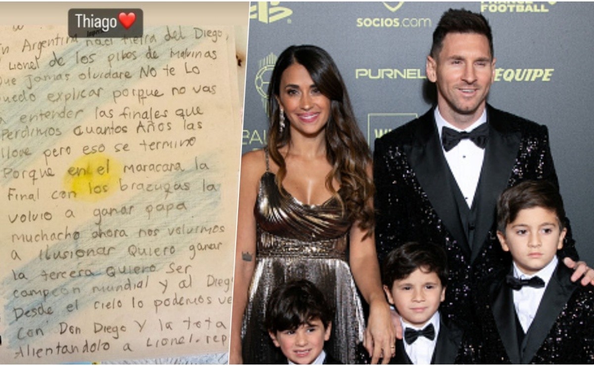 Thiago Messi le escribió una carta a la selección argentina y emocionó a su mamá