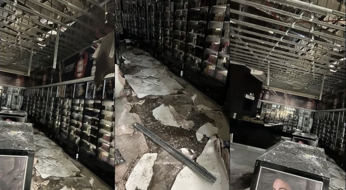 Se desplomó el techo de una perfumería y hubo pérdidas totales 
