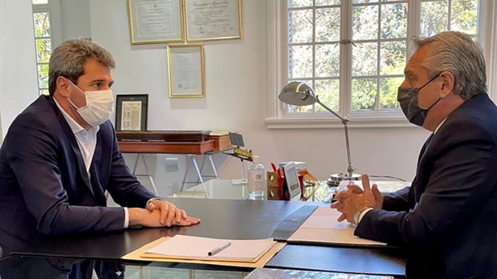 El presidente se reunió con Uñac en Olivos
