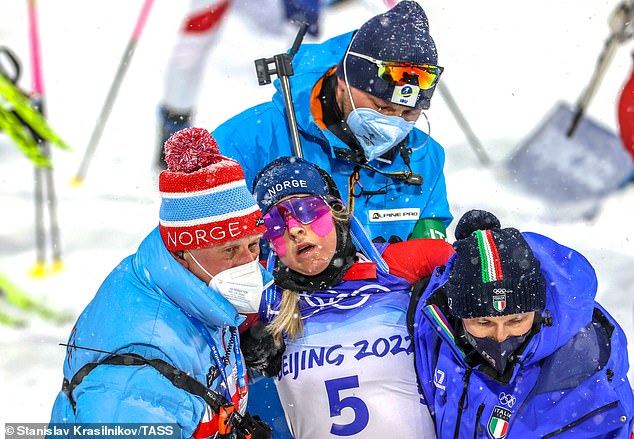 Dramática escena en los Juegos Olímpicos de invierno: una atleta se desplomó después de cruzar la meta