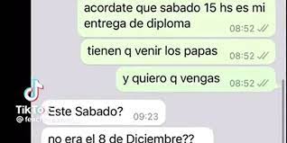 Un padre estalló porque su hija lo invitó a su entrega de diplomas este sábado a las 15