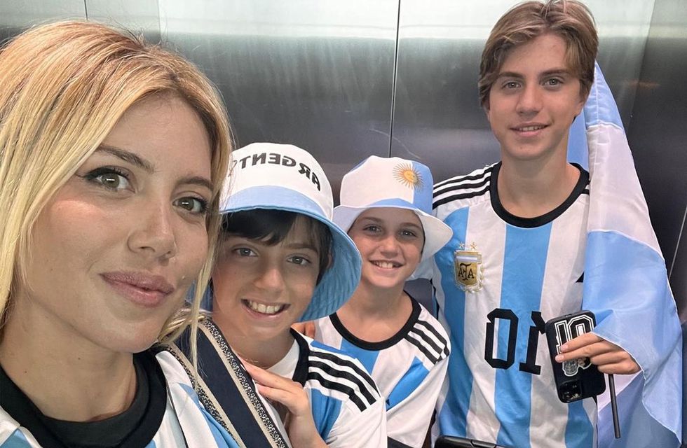 Wanda Nara ya está en Qatar junto a sus hijos para ver la final Argentina-Francia