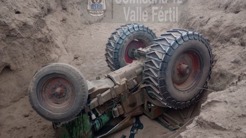 En Valle Fértil murió un joven de 26 años aplastado por un tractor