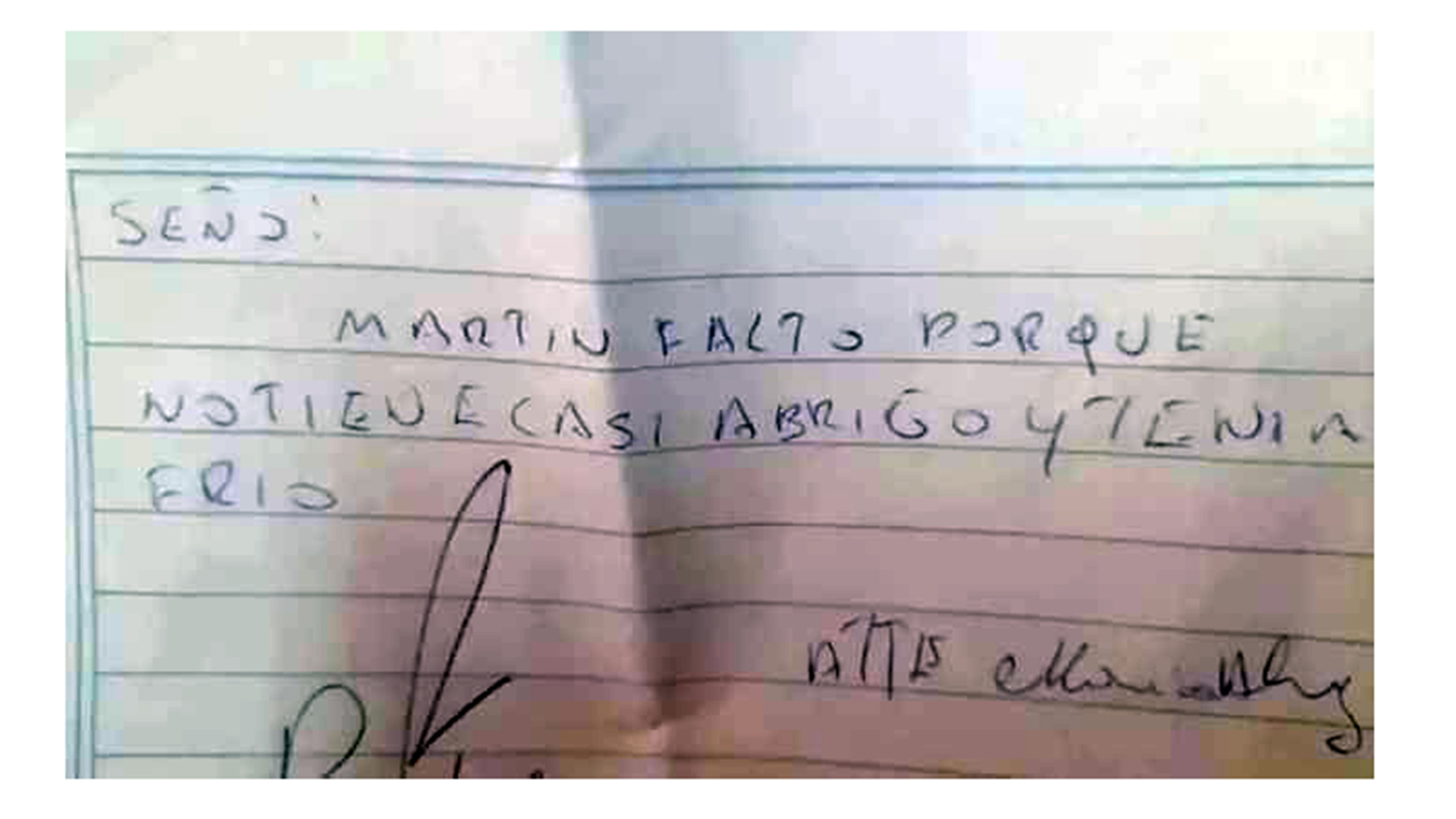 La nota de una mamá que desató una movida solidaria: "Martín faltó porque no tiene casi abrigo y tenía frío"